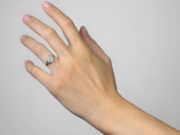 Edwardian 18ct Gold & Platinum, Diamond Cluster Ring with Diamond Set Shoulders