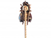 Victorian Garnet, Ruby & Rose Diamond Bug Stick Pin
