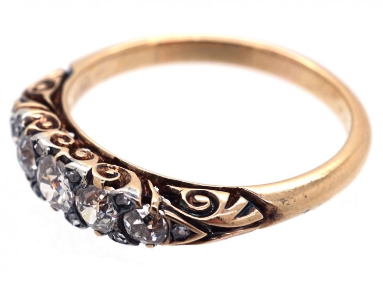 Victorian 18ct Gold & Diamond Five Stone Ring