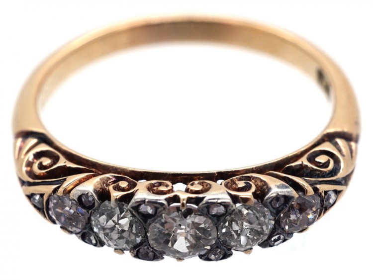 Victorian 18ct Gold & Diamond Five Stone Ring