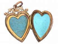 Edwardian 9ct Back & Front Heart Locket with Bow Motif