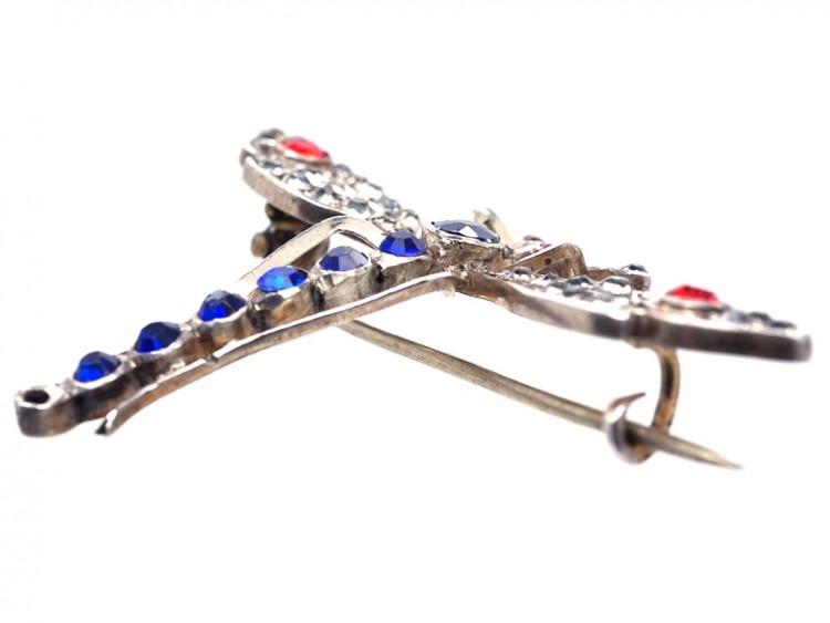 Edwardian Silver & Paste Dragonfly Brooch