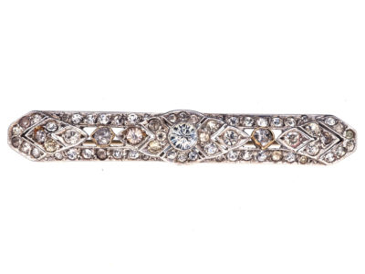 Art Deco Silver & Paste Brooch