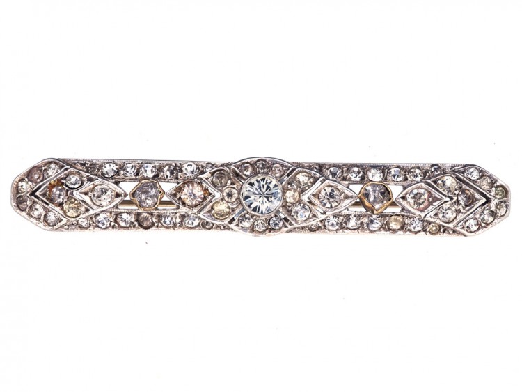 Art Deco Silver & Paste Brooch