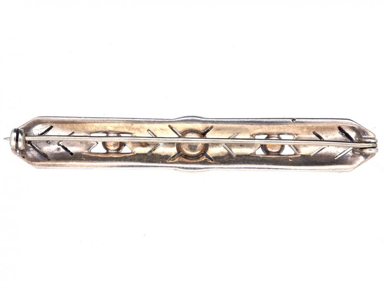 Art Deco Silver & Paste Brooch