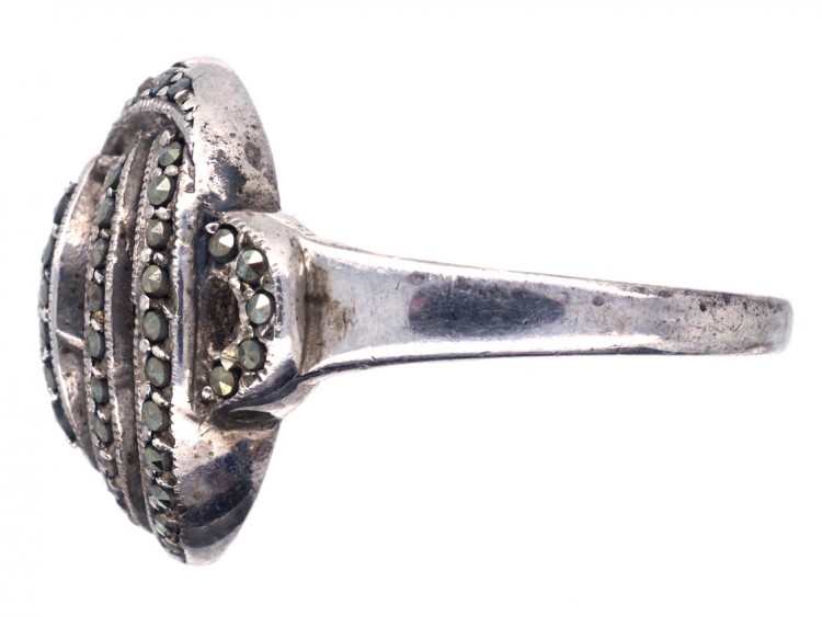 Art Deco Silver & Marcasite Ring