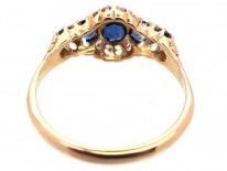 Edwardian 18ct Gold, Five Stone Sapphire & Diamond Ring