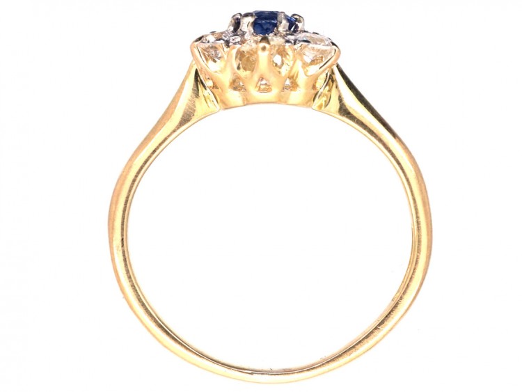 18ct Gold & Platinum, Sapphire & Diamond Cluster Ring