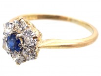 18ct Gold & Platinum, Sapphire & Diamond Cluster Ring