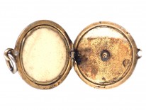 Edwardian Round Silver & Enamel Roses Locket