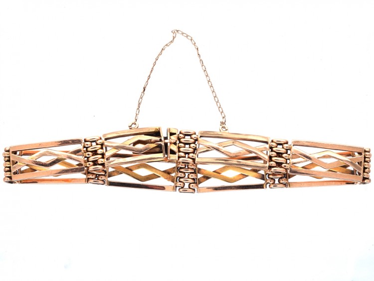 Edwardian 15ct Gold Gate Bracelet