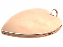 Large Edwardian 15ct Gold Heart Shaped Locket Set with a Turquoise