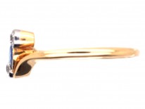 Edwardian Sapphire & Diamond Crossover Ring