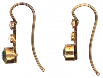 Edwardian 15ct Gold, Peridot & Natural Split Pearl Drop Earrings