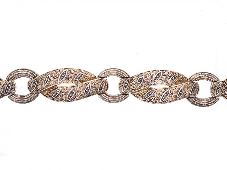 Theodor Farhner Art Deco Silver Gilt & Marcasite Bracelet