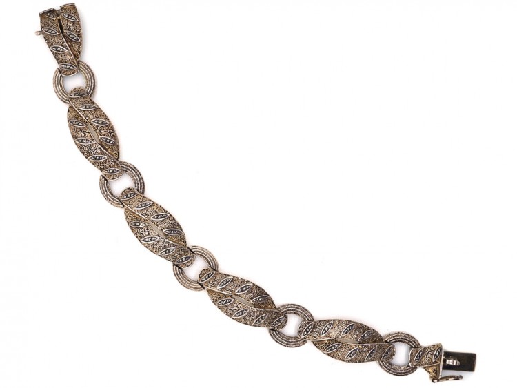 Theodor Farhner Art Deco Silver Gilt & Marcasite Bracelet