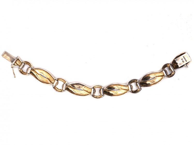 Theodor Farhner Art Deco Silver Gilt & Marcasite Bracelet