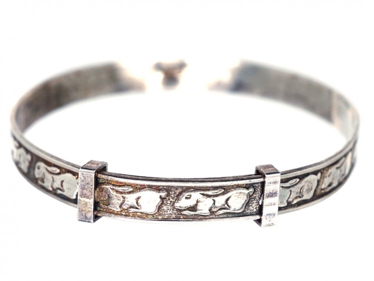 Child's Silver Bunny Bangle