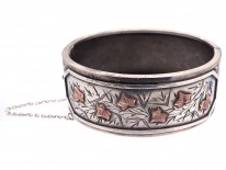 Victorian Silver & Gold Overlay Ivy Leaf Bangle