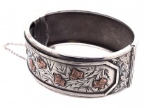 Victorian Silver & Gold Overlay Ivy Leaf Bangle
