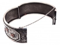 Victorian Silver & Gold Overlay Ivy Leaf Bangle