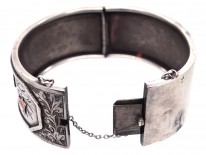Victorian Silver & Gold Overlay Ivy Leaf Bangle