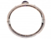 Victorian Silver & Gold Overlay Bangle with Amethyst Centre