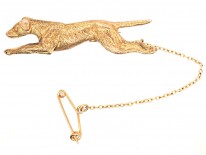 Edwardian 15ct Gold Hunting Dog Brooch
