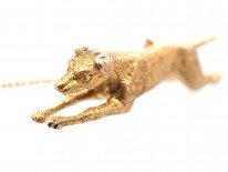 Edwardian 15ct Gold Hunting Dog Brooch