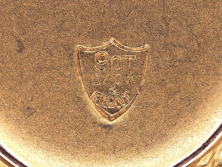 Edwardian 9ct Back & Front Oval Locket With Bow & Flowers Design