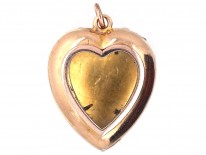 15ct Gold Natural Split Pearl ​& Turquoise Heart Pendant with Locket Back