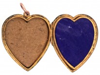 Rose Gold Edwardian Heart Shaped Locket with three Natural Split Pearls