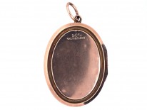 Edwardian Rose Gold Oval Locket With Bow Motif