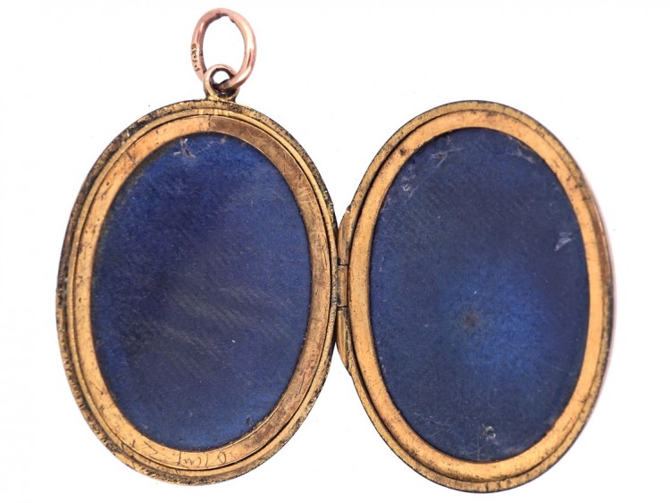 Edwardian Rose Gold Oval Locket With Bow Motif