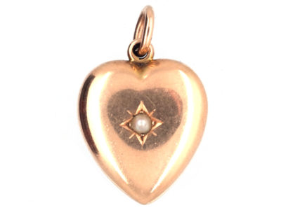 Edwardian Heart Shaped Pendant Set With a Natural Split Pearl