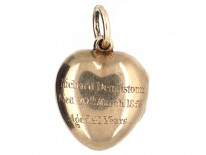15ct Gold & Black Enamel Memorial Heart Shaped Locket