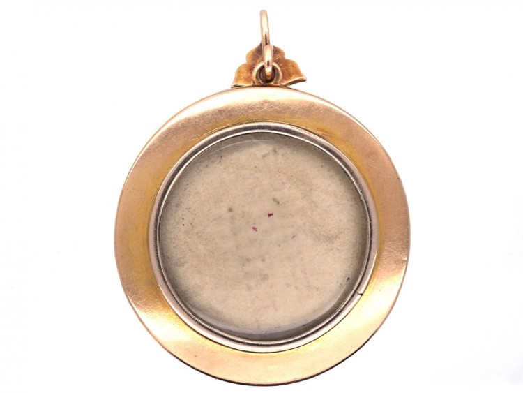 Victorian 18ct Gold, Large Domed Banded Onyx & Natural Split Pearl Pendant
