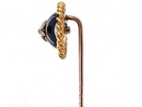 Victorian 18ct Gold, Diamond & Cabochon Garnet Stickpin