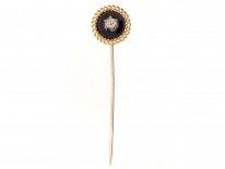 Victorian 18ct Gold, Diamond & Cabochon Garnet Stickpin
