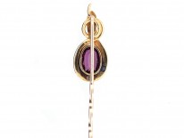 Georgian 15ct Gold & Almandine Garnet Snake Stick Pin