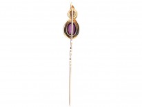 Georgian 15ct Gold & Almandine Garnet Snake Stick Pin