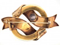 Victorian Large 18ct Gold & Royal Blue Enamel Garter Brooch