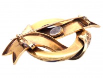 Victorian Large 18ct Gold & Royal Blue Enamel Garter Brooch