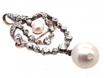 Victorian Diamond & Pearl Articulated Pendant / Brooch