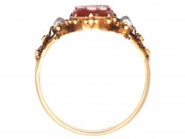 Regency Pearl & Carved Carnelian Forget Me Not Ring