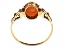 Regency Pearl & Carved Carnelian Forget Me Not Ring