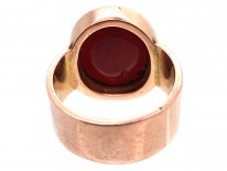 Victorian 15ct Gold & Carved Carnelian Crest Intaglio Signet Ring