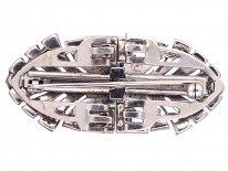 Art Deco Silver & Paste Double Clip Brooch