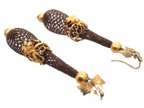 Regency 15ct Gold & Woven Hair Drop Earrings