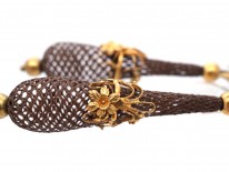 Regency 15ct Gold & Woven Hair Drop Earrings